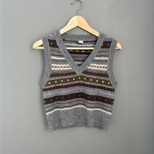 Twik Multicolor Patterned V-Neck Sweater Vest